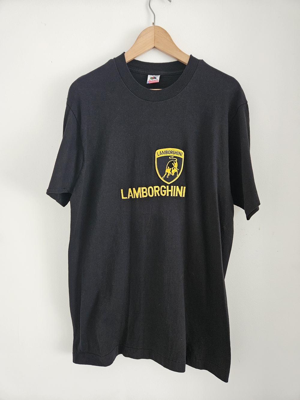 Vintage Lamborghini Shirt Mens Large Embroidered Logo Single Stitch 80s 90s